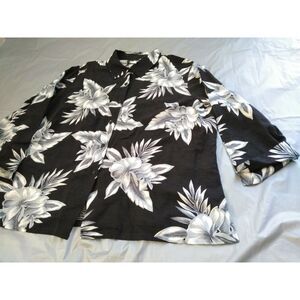 Women's 100% Silk Sag Harbor Tropical Hawaiian Print Button Top Shirt  - Sz 20W